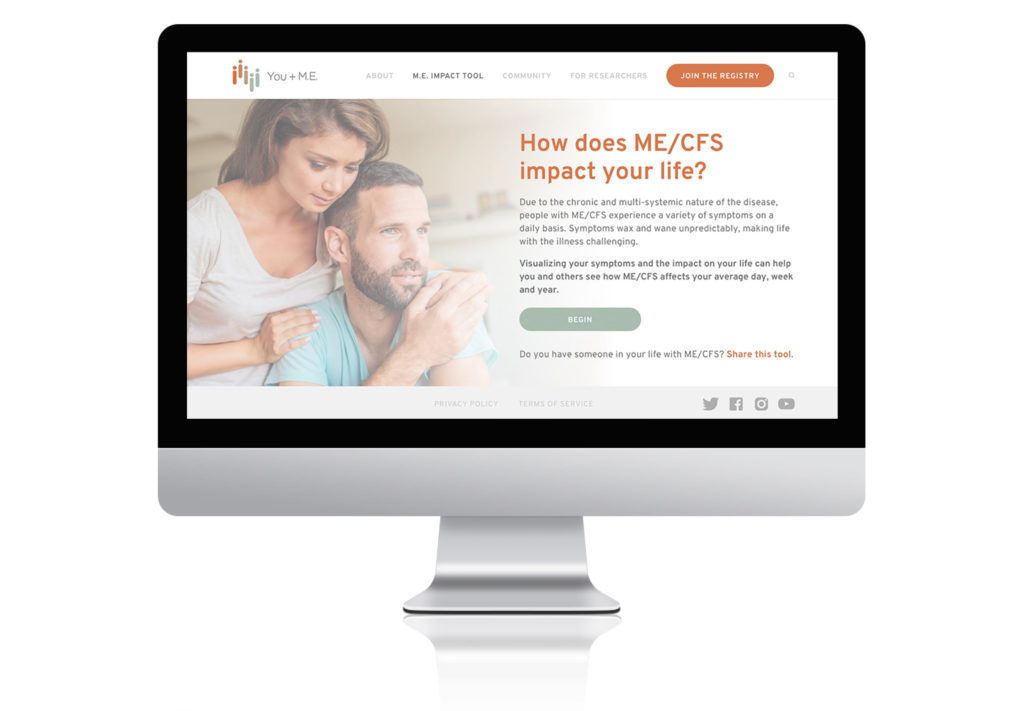 You + M.E. Registry Website Impact Tool front page