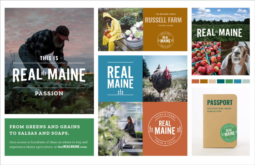 collage of Real Maine ads