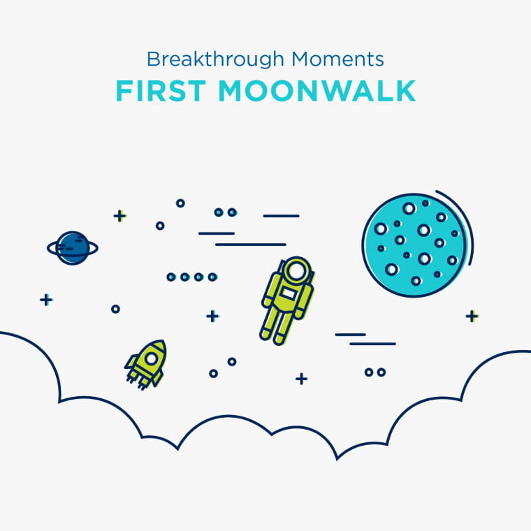 Illustration of the first moonwalk