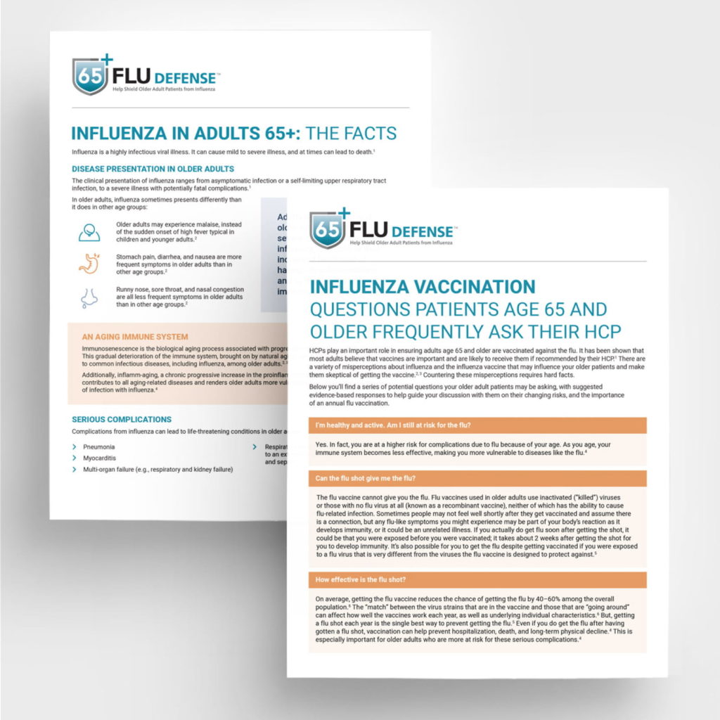 65+ Flu Vaccination Campaign print collateral page view
