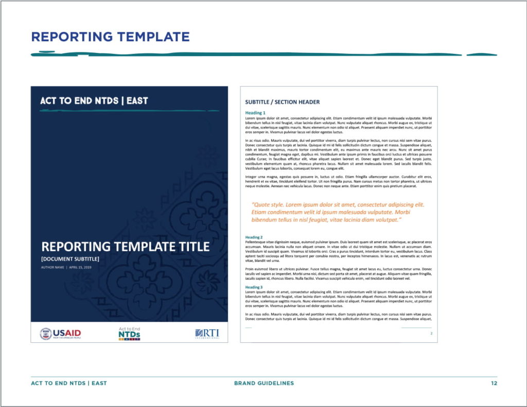 Act to End NTDs | East Branding reporting templates